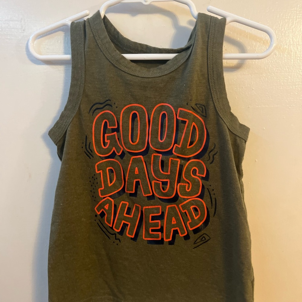 Cat & Jack 2T Olive Tank Top Good Days Ahead🧡
